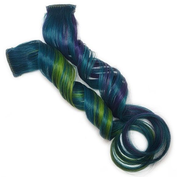10" 100% Human Hair Extensions Clip in Mermaid - Picture 1 of 2